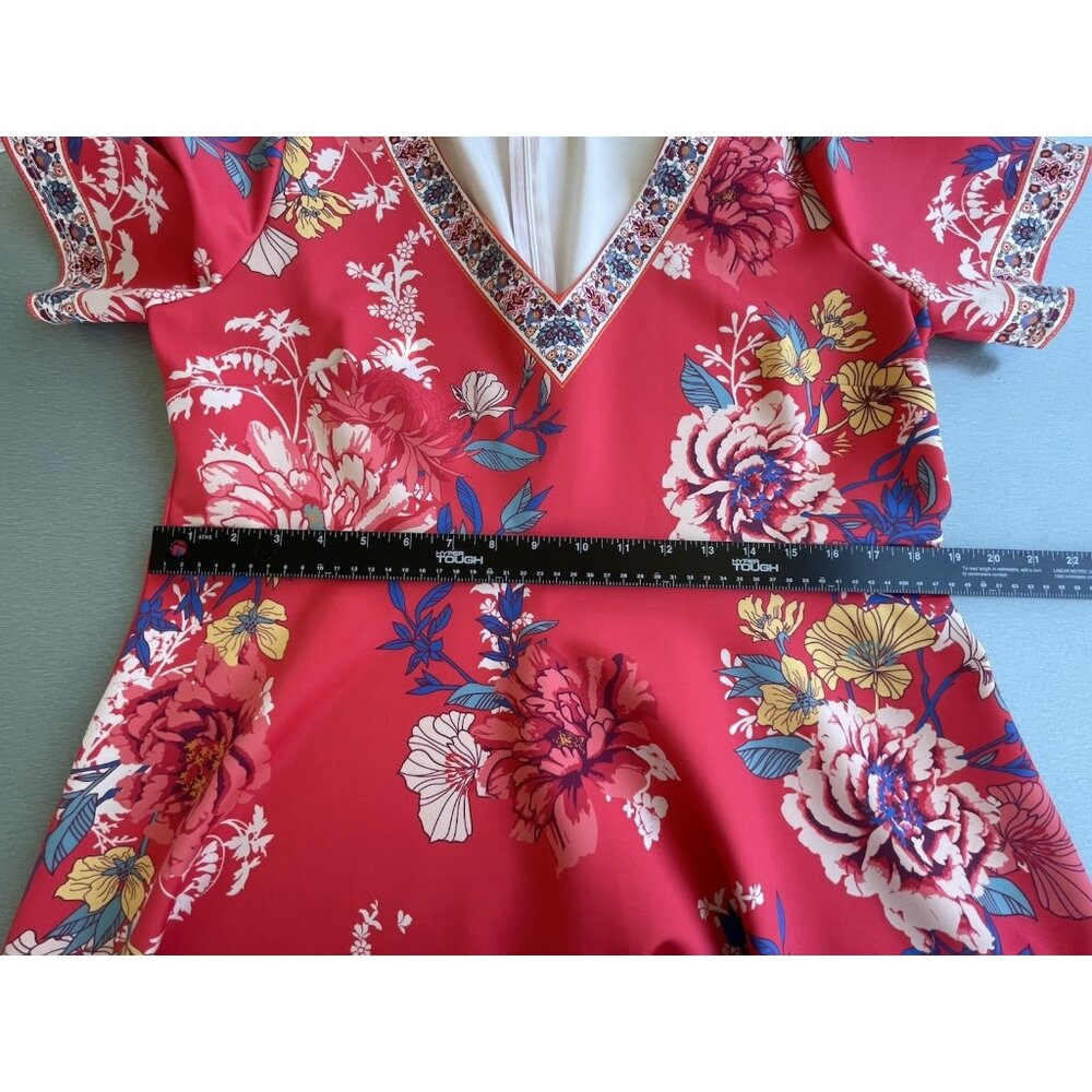 Women’s FLYING TOMATO Orange Dress Size 1X Floral Design Short Sleeve - Picture 11 of 12